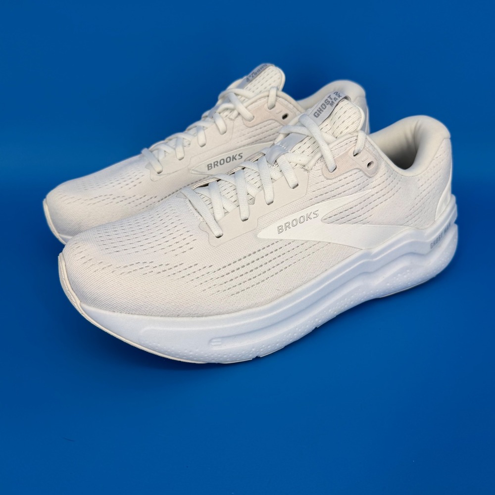 Brooks Ghost Max 2 Mens 11.5 Wide 2E White Running Shoes 1104312E168 Cushion